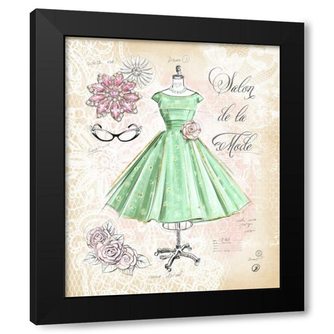 Vintage Salon Black Modern Wood Framed Art Print by Barrett, Chad