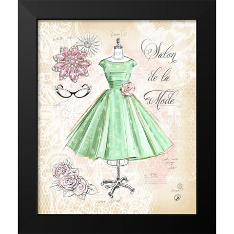 Vintage Salon Black Modern Wood Framed Art Print by Barrett, Chad