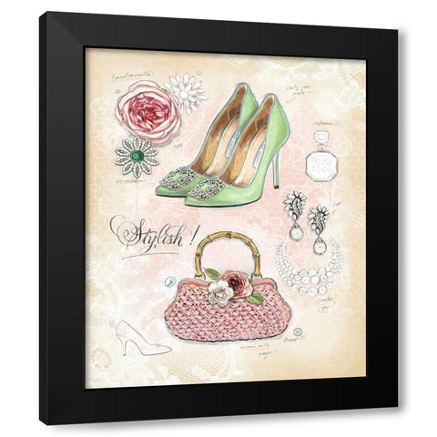 Stylish in Vintage Black Modern Wood Framed Art Print by Barrett, Chad