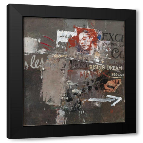 Graffiti Language Black Modern Wood Framed Art Print by Hak, Chiu Tak