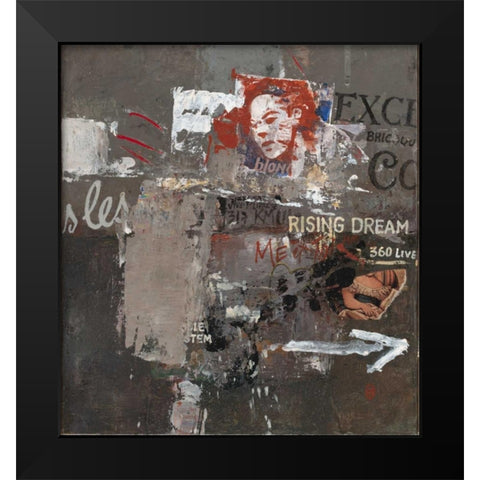 Graffiti Language Black Modern Wood Framed Art Print by Hak, Chiu Tak