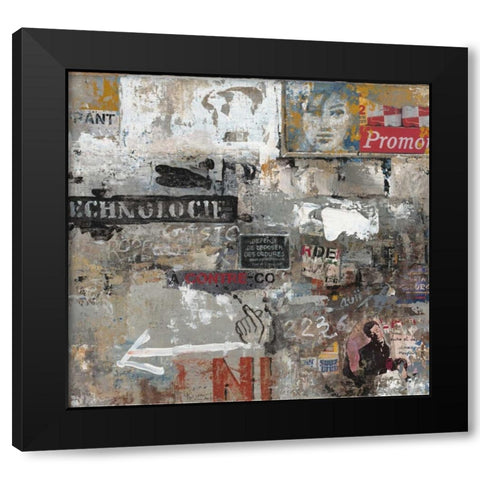 Urban Language Black Modern Wood Framed Art Print by Hak, Chiu Tak