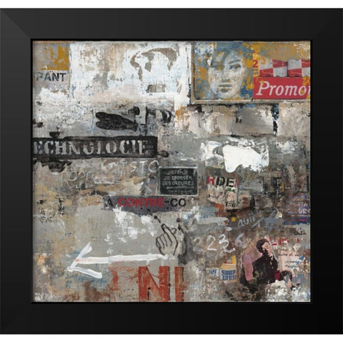 Urban Language Black Modern Wood Framed Art Print by Hak, Chiu Tak