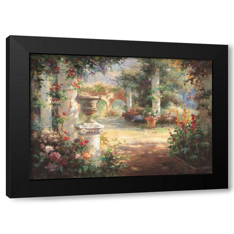 Sunlit Countyard Black Modern Wood Framed Art Print with Double Matting by Oxley, Vail