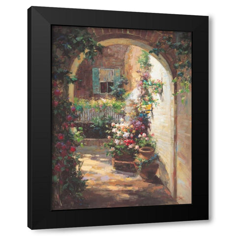 Floral Archway Black Modern Wood Framed Art Print with Double Matting by Oxley, Vail