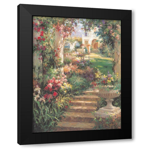 Ancient Garden Urn Black Modern Wood Framed Art Print with Double Matting by Oxley, Vail