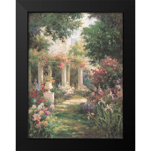 Ancient Garden Columns Black Modern Wood Framed Art Print by Oxley, Vail