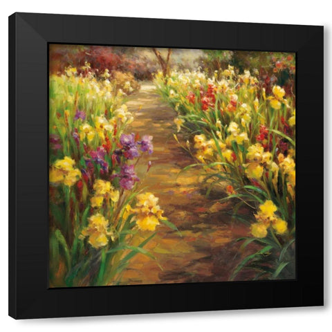Iris Pathway Black Modern Wood Framed Art Print by Oxley, Vail