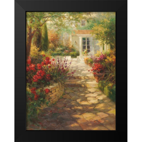 Summer Terrace Black Modern Wood Framed Art Print by Oxley, Vail