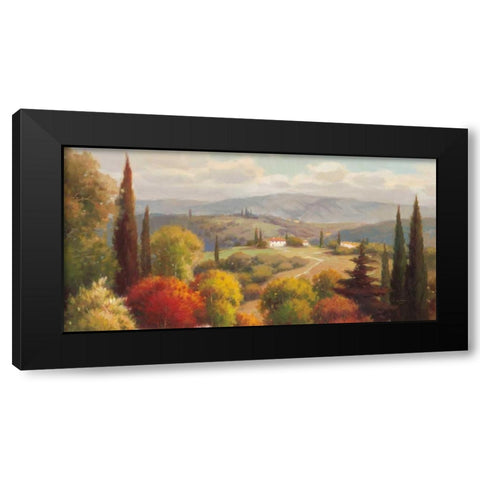 Tuscan Perspective Black Modern Wood Framed Art Print with Double Matting by Oxley, Vail