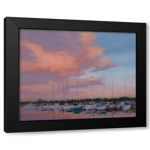 Marina Sunset Black Modern Wood Framed Art Print by McGannon, Jill Schultz