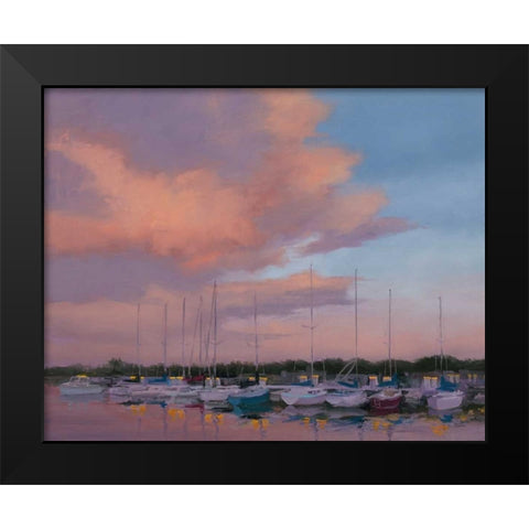 Marina Sunset Black Modern Wood Framed Art Print by McGannon, Jill Schultz