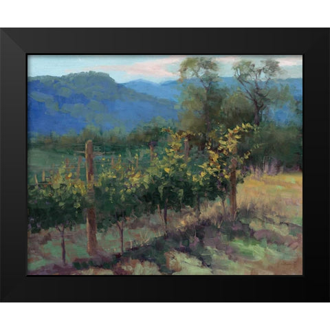 Vineyard On The Hill Black Modern Wood Framed Art Print by McGannon, Jill Schultz