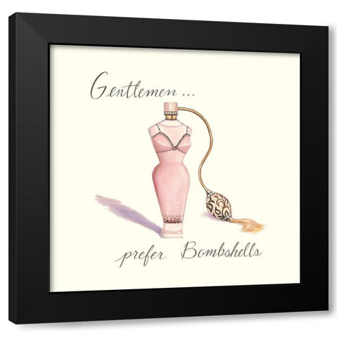 FLIRTY GIRL Black Modern Wood Framed Art Print by Adams, Emily