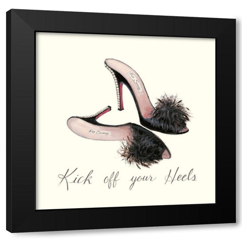 KICK OFF YOUR HEELS Black Modern Wood Framed Art Print with Double Matting by Adams, Emily