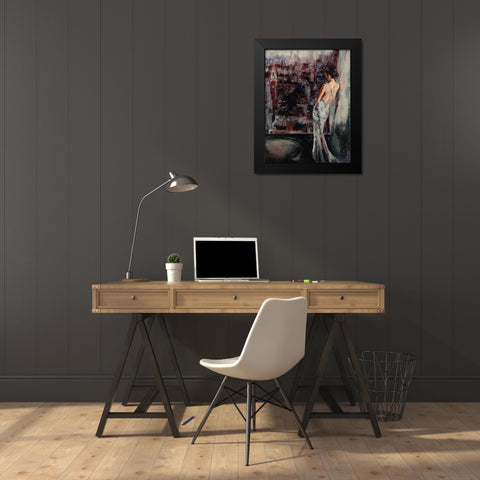 Wistful Gaze Black Modern Wood Framed Art Print by Lehman, Laurel
