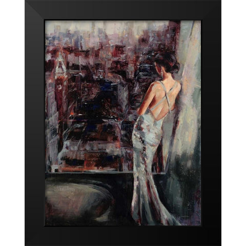 Wistful Gaze Black Modern Wood Framed Art Print by Lehman, Laurel