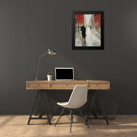 City Romance Black Modern Wood Framed Art Print by Lehman, Laurel