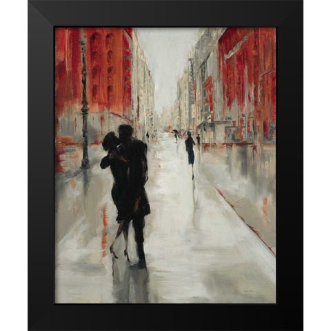 City Romance Black Modern Wood Framed Art Print by Lehman, Laurel