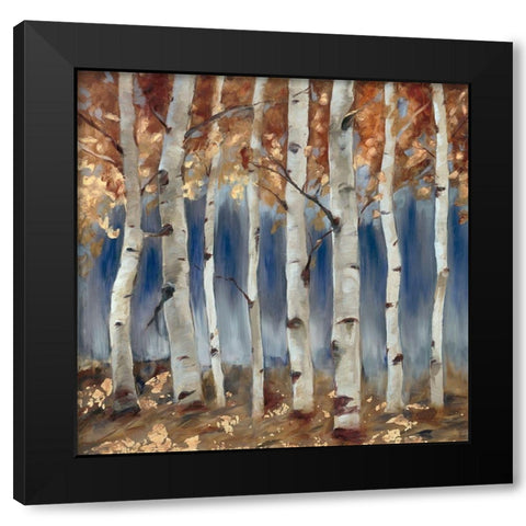 Copper and Blue Birch Trees, Square 1 Black Modern Wood Framed Art Print by Lehman, Laurel