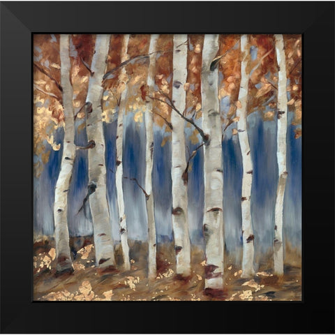 Copper and Blue Birch Trees, Square 1 Black Modern Wood Framed Art Print by Lehman, Laurel