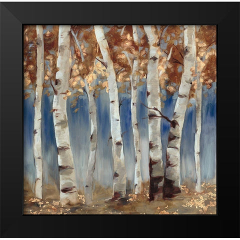 Copper and Blue Birch Trees, Square 2 Black Modern Wood Framed Art Print by Lehman, Laurel