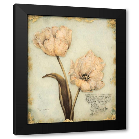 Tulip Recollection Black Modern Wood Framed Art Print with Double Matting by Regina Andrew Design