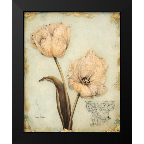 Tulip Recollection Black Modern Wood Framed Art Print by Regina Andrew Design
