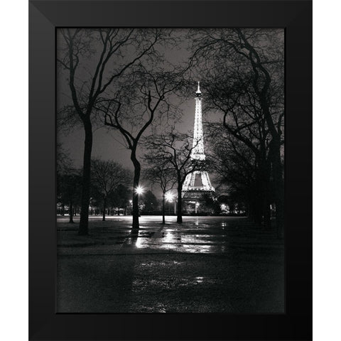 Night - La Tour Eiffel Black Modern Wood Framed Art Print by Vandenack