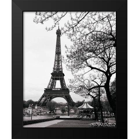 Summer - La Tour Eiffel Black Modern Wood Framed Art Print by Vandenack