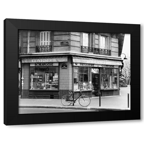 Rue St. Jaques Black Modern Wood Framed Art Print by Vandenack