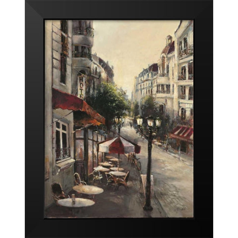 Promenade Cafe Black Modern Wood Framed Art Print by Heighton, Brent