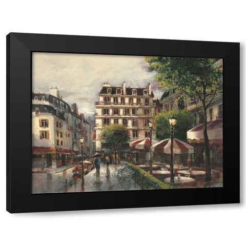Bistro Stroll Black Modern Wood Framed Art Print with Double Matting by Heighton, Brent