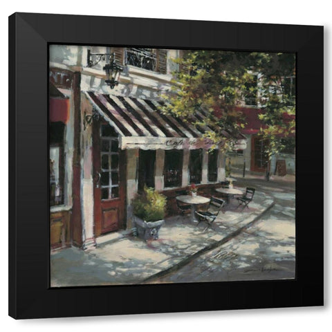 Wine Cafe Black Modern Wood Framed Art Print by Heighton, Brent