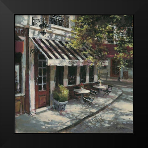 Wine Cafe Black Modern Wood Framed Art Print by Heighton, Brent