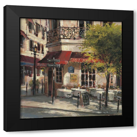 Corner Cafe Black Modern Wood Framed Art Print with Double Matting by Heighton, Brent