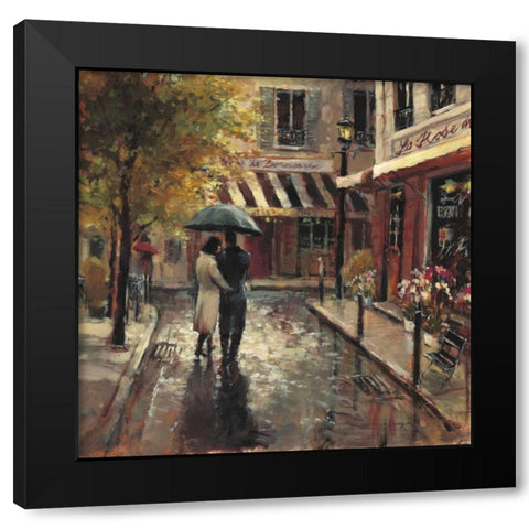 Romantic Stroll Black Modern Wood Framed Art Print with Double Matting by Heighton, Brent