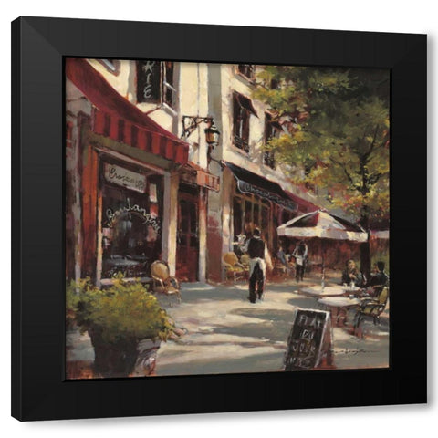 Boulevard Cafe Black Modern Wood Framed Art Print by Heighton, Brent