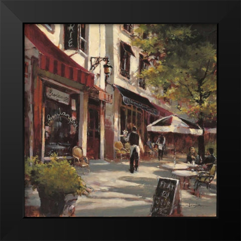 Boulevard Cafe Black Modern Wood Framed Art Print by Heighton, Brent