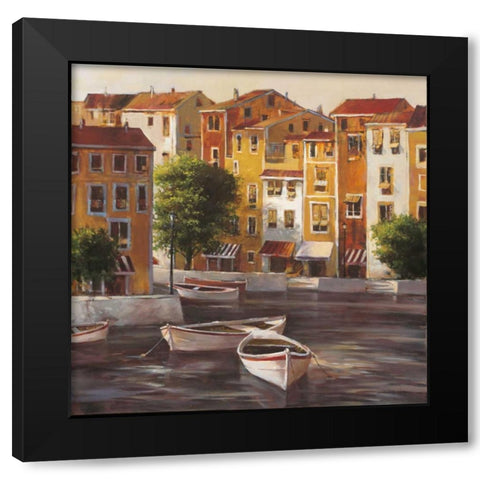 Mediterranean Dawn I Black Modern Wood Framed Art Print with Double Matting by Heighton, Brent