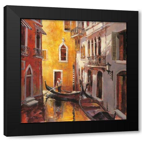 Venice Morning Black Modern Wood Framed Art Print by Heighton, Brent