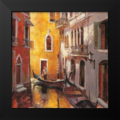 Venice Morning Black Modern Wood Framed Art Print by Heighton, Brent