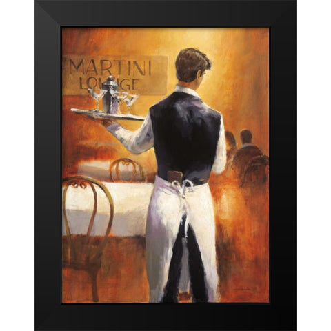 Martini Lounge Black Modern Wood Framed Art Print by Heighton, Brent