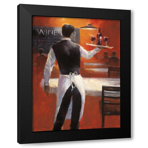 Wine Bar Black Modern Wood Framed Art Print by Heighton, Brent