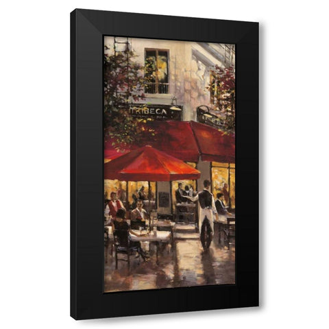 Tribeca Bar Black Modern Wood Framed Art Print with Double Matting by Heighton, Brent