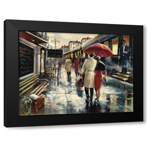 Metropolitan Station Black Modern Wood Framed Art Print with Double Matting by Heighton, Brent