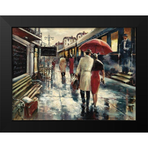 Metropolitan Station Black Modern Wood Framed Art Print by Heighton, Brent