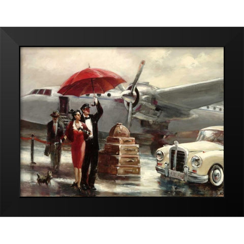 Transcontinental Flight Black Modern Wood Framed Art Print by Heighton, Brent