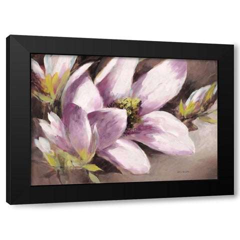 Plum Magnolia Breeze Black Modern Wood Framed Art Print with Double Matting by Heighton, Brent
