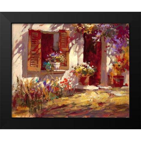 Cottage Window Black Modern Wood Framed Art Print by Heighton, Brent